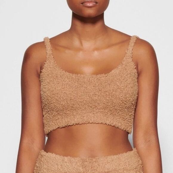 NEW Skims Cozy Knit Crop Cami 2X/3X Camel Tan - Picture 1 of 5